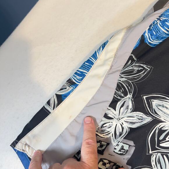 Burnside Swimsuit Men L Hawaiin Floral Mesh Lined Drawstring Hook Loop Fly Beach - Picture 4 of 11